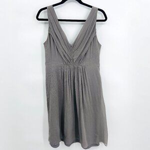 J. CREW Gray 100% Silk Louisa V-Neck Sleeveless Knee Length Bridesmaid Dress 10